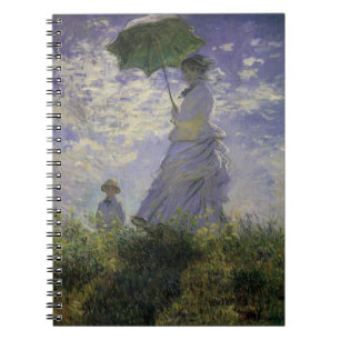 Frau mit Sonnenschirm von Claude Monet, Vintage Ar Notizblock
