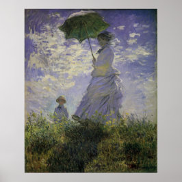 Frau mit Sonnenschirm von Claude Monet, Vintage Ku Poster