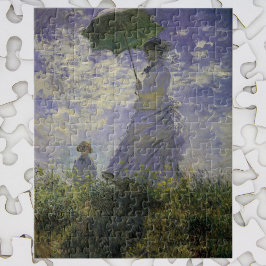 Frau mit Sonnenschirm von Claude Monet, Vintage Ku Puzzle
