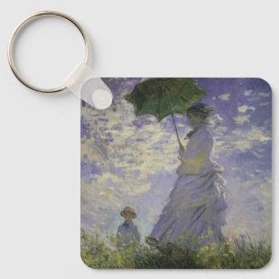 Frau mit Sonnenschirm von Claude Monet, Vintage Ku Schlüsselanhänger