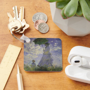 Frau mit Sonnenschirm von Claude Monet, Vintage Ku Schlüsselanhänger