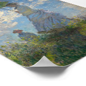 Frau mit Sonnenschirm von Monet Poster (Ecke)