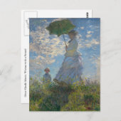 Frau mit Sonnenschirm von Monet Postkarte (Vorne/Hinten)