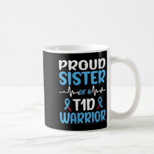 Frau mit Stolz Schwester eines T1d Kriegers V-Nack Kaffeetasse