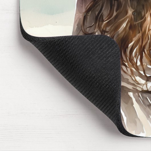 Frau mit Strandhut Mousepad (Ecke)