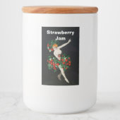 FRAU MIT STRAWBERRIES Art Nouveau Strawberry Jam Lebensmitteletikett (Vorderseite)