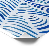 Frau mit Strohhut Blaues Kleid – Minimale Küste Poster (Ecke)