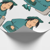 Frau mit Taschen Geschenkpapier