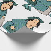 Frau mit Taschen Geschenkpapier (Ecke)
