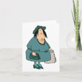 Frau mit Taschen Karte (Vorderseite)