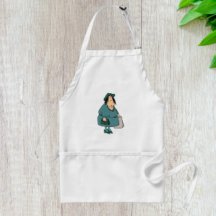 Frau mit Taschen Schürze