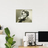 Frau mit Tassen Poster (Heimbüro)
