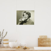 Frau mit Tassen Poster (Küche)