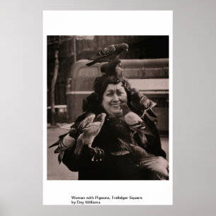 Frau mit Tauben, Trafalgar-Platz Poster