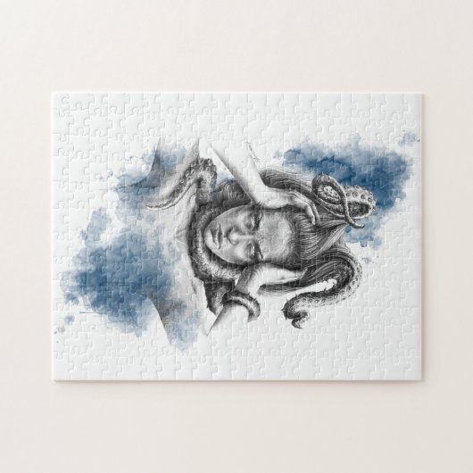 Frau mit Tentakeln in haarfantasievoller surrealer Puzzle (Horizontal)