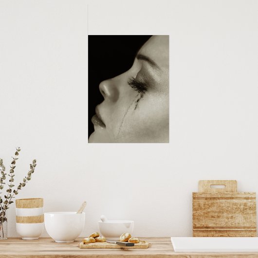 Frau mit Tränen Poster (Küche)