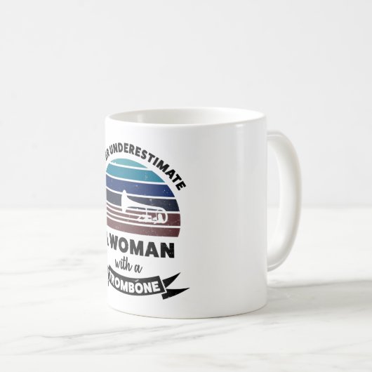 Frau mit Trombone-Mama Kaffeetasse (VorderseiteRechts)
