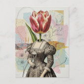 Frau mit Tulpenkopf Postkarte (Vorderseite)