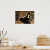 Frau mit Ventilatoren Poster (Küche)