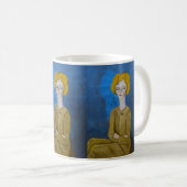 "Frau mit verschränkten Armen" Kaffeetasse (VorderseiteRechts)
