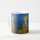 "Frau mit verschränkten Armen" Kaffeetasse (Vorderseite Links)