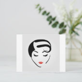 Frau mit Vintager Frisur und Make-up Postkarte (Stehend Vorderseite)