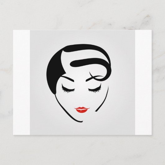 Frau mit Vintager Frisur und Make-up Postkarte (Vorderseite)
