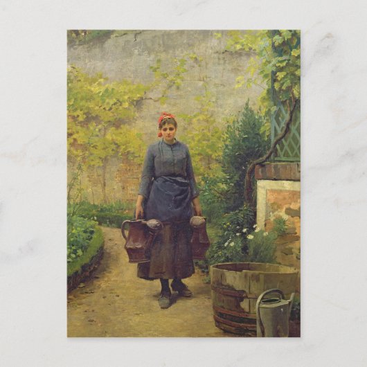 Frau mit Wasserkanonen Postkarte (Vorderseite)