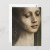 Frau mit Wasserperlen Postkarte (Vorne/Hinten)