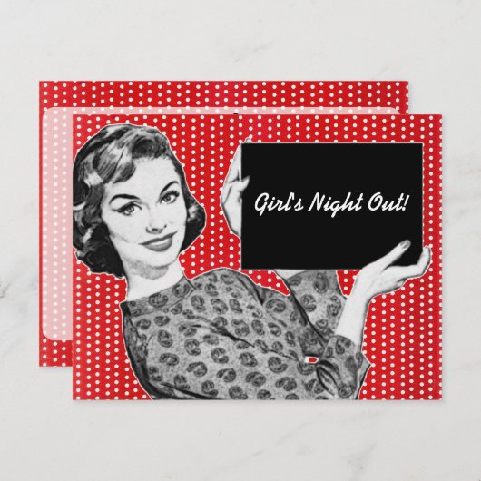Frau mit Zeichen in den 1950er Jahren Einladung (Vorne/Hinten)