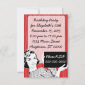 Frau mit Zeichen in den 1950er Jahren Einladung (Rückseite)