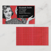 Frau mit Zeichen in den 1950er Jahren Visitenkarte (Vorne/Hinten)