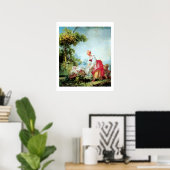 FRAU MIT ZWEI KINDERN Premium Leinwand Poster (Heimbüro)