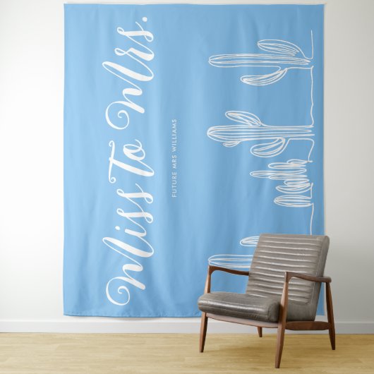 Frau Modern Boho Cactus Blue Bachelorette Wandteppich (Beispiel)