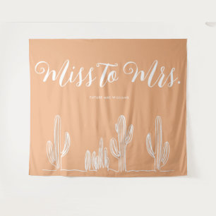 Frau Modern Boho Cactus Orange Bachelorette Wandteppich