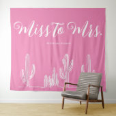 Frau Modern Boho Cactus Pink Bachelorette Wandteppich (Beispiel (Horizontal))