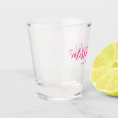 Frau Modern Boho Script Bachelorette Schnapsglas (Links)