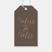 Frau Modern Brautparty Bachelorette Geschenkanhänger (Rückseite)