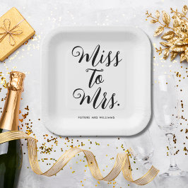 Frau Modern Brautparty Bachelorette Pappteller