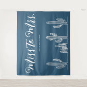 Frau Modern Dark Blue Cactus Bachelorette Wandteppich (Vorderseite)