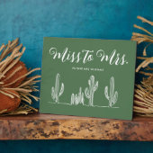 Frau Modern Dark Green Cactus Bachelorette Fotoplatte (Seite)