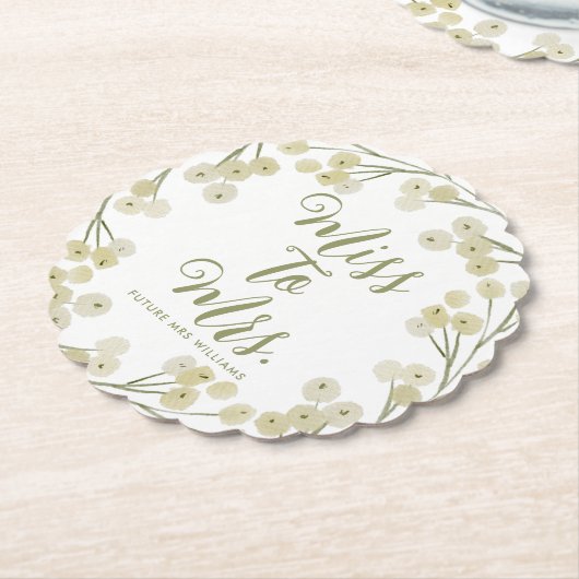 Frau Modern Elegant Foliage Brautparty Untersetzer (angewinkelt)