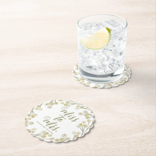 Frau Modern Elegant Foliage Brautparty Untersetzer (Vor Ort)