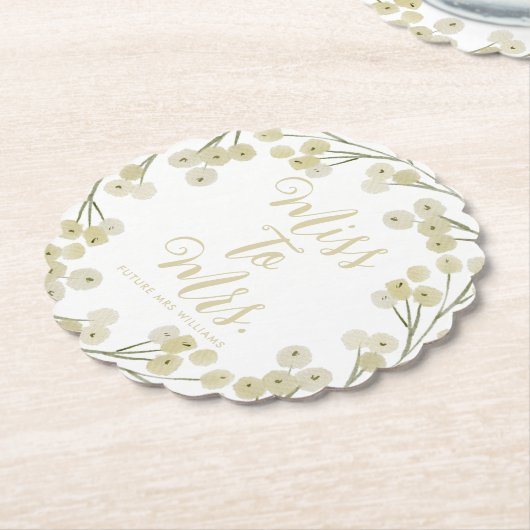Frau Modern Elegant Foliage Brautparty Untersetzer (angewinkelt)