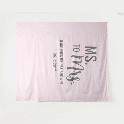 Frau Modern Pink Blush Brautparty Hintergrund Wandteppich (Vorderseite (Horizontal))