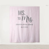 Frau Modern Pink Blush Brautparty Hintergrund Wandteppich (Vorderseite)