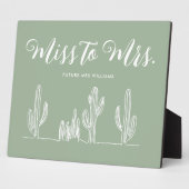 Frau Modern Sage Green Cactus Bachelorette Fotoplatte (Seite)