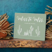 Frau Modern Sage Green Cactus Bachelorette Fotoplatte (Seite)