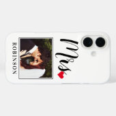 Frau Modern Script Heart Custom Wedding Monogram Case-Mate iPhone Hülle (Rückseite (Horizontal))
