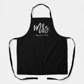 Frau Modern Script Personalisierte Hochzeit Schürze (Vorderseite)